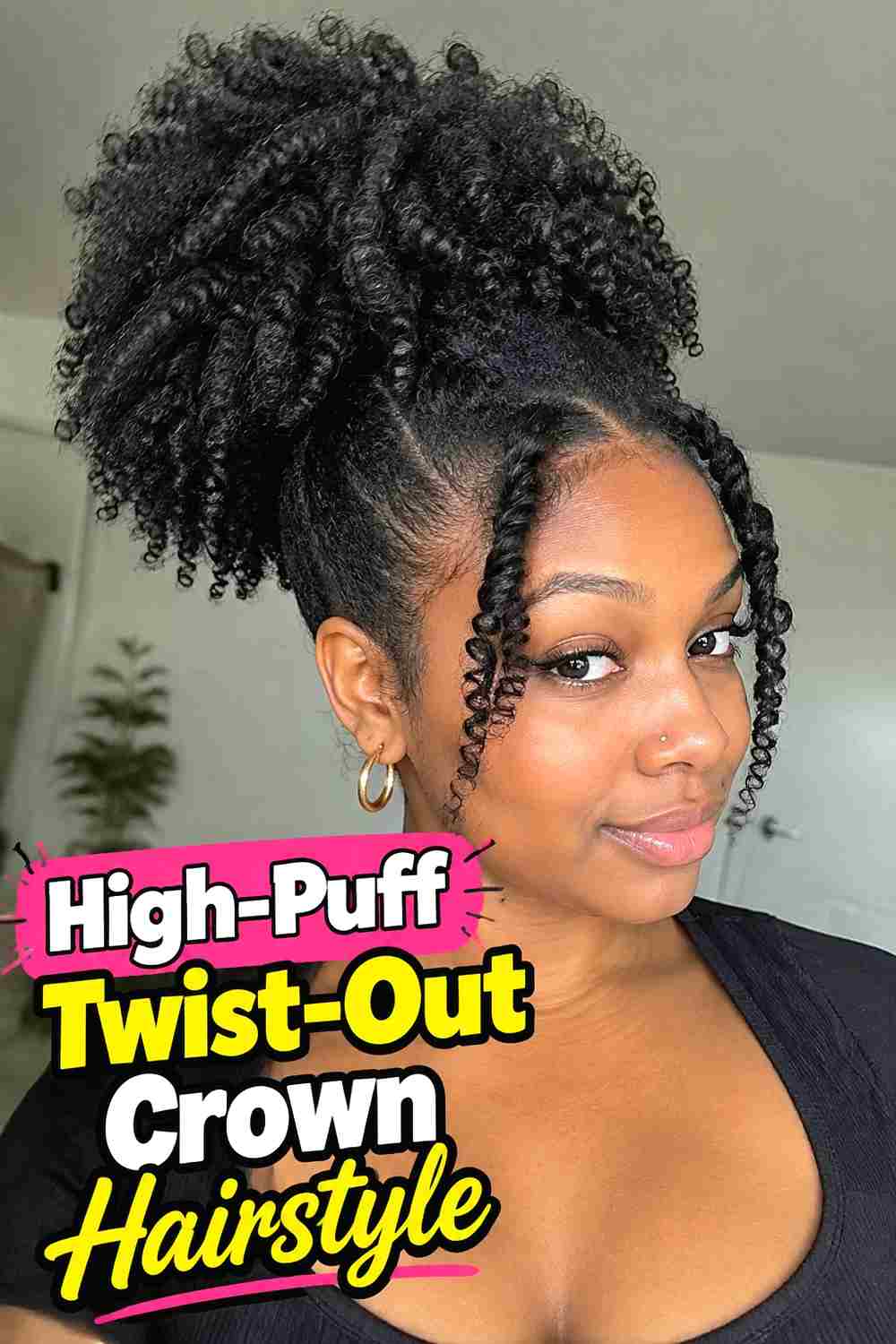 6. High Puff Twist Out Crown Hairstyle