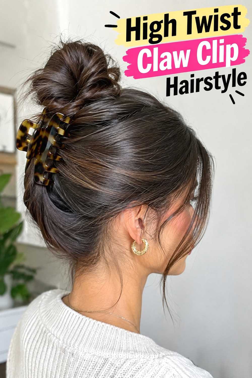 9. High Twist Claw Clip Hairstyle