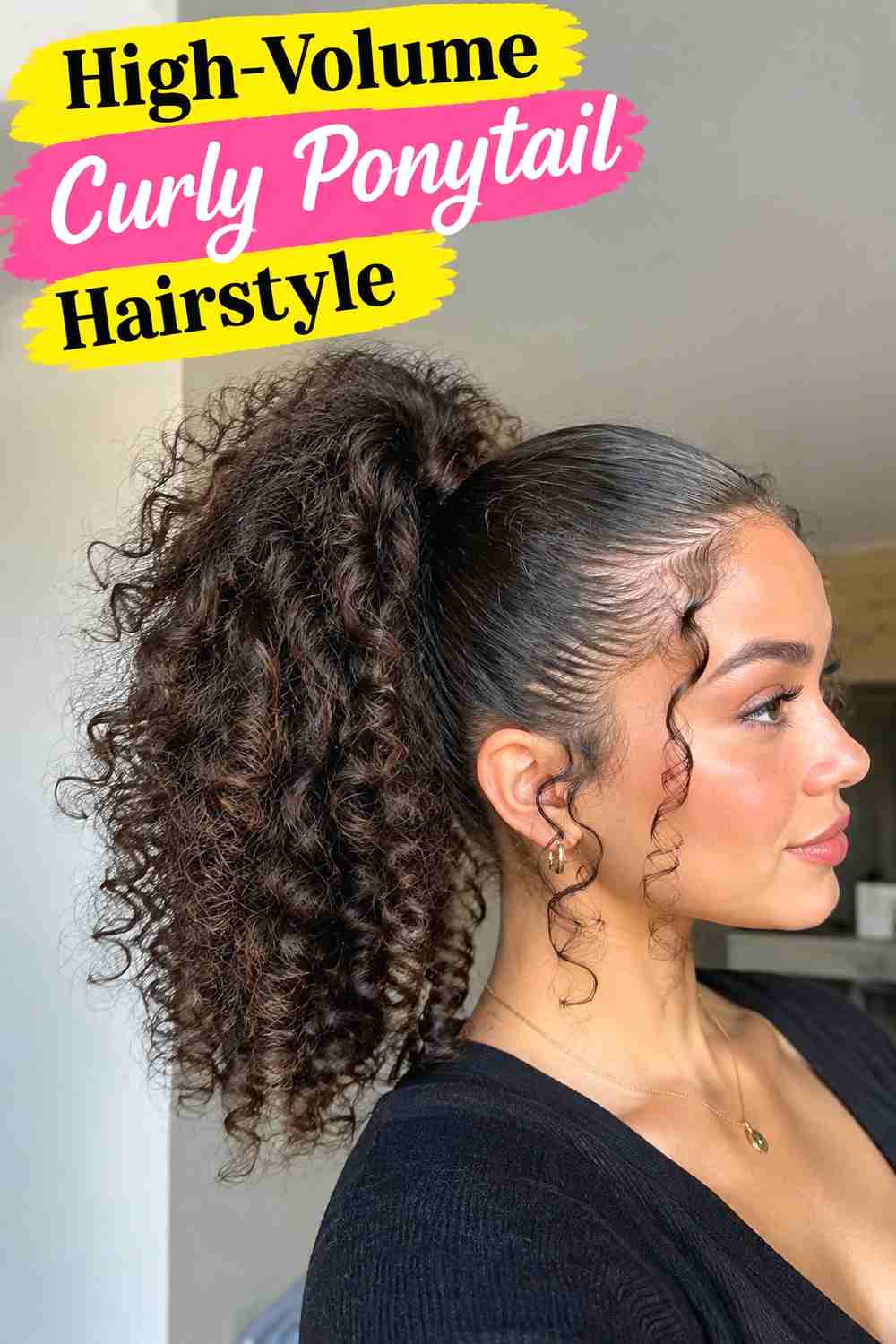 4. High Volume Curly Ponytail Hairstyle
