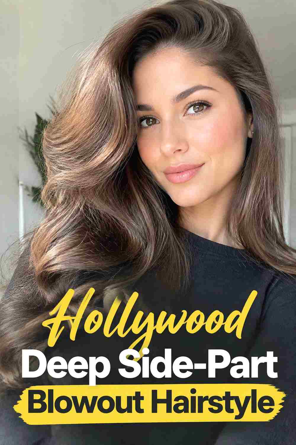 12. Hollywood Deep Side Part Blowout Hairstyle