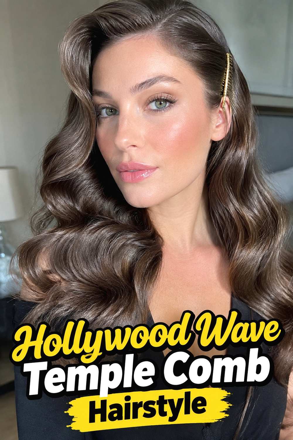 7. Hollywood Wave Temple Comb Hairstyle