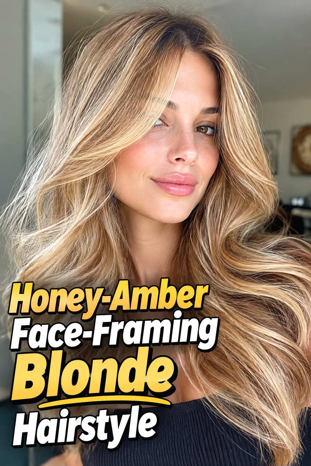 Honey-Amber Face-Framing Blonde Hairstyle