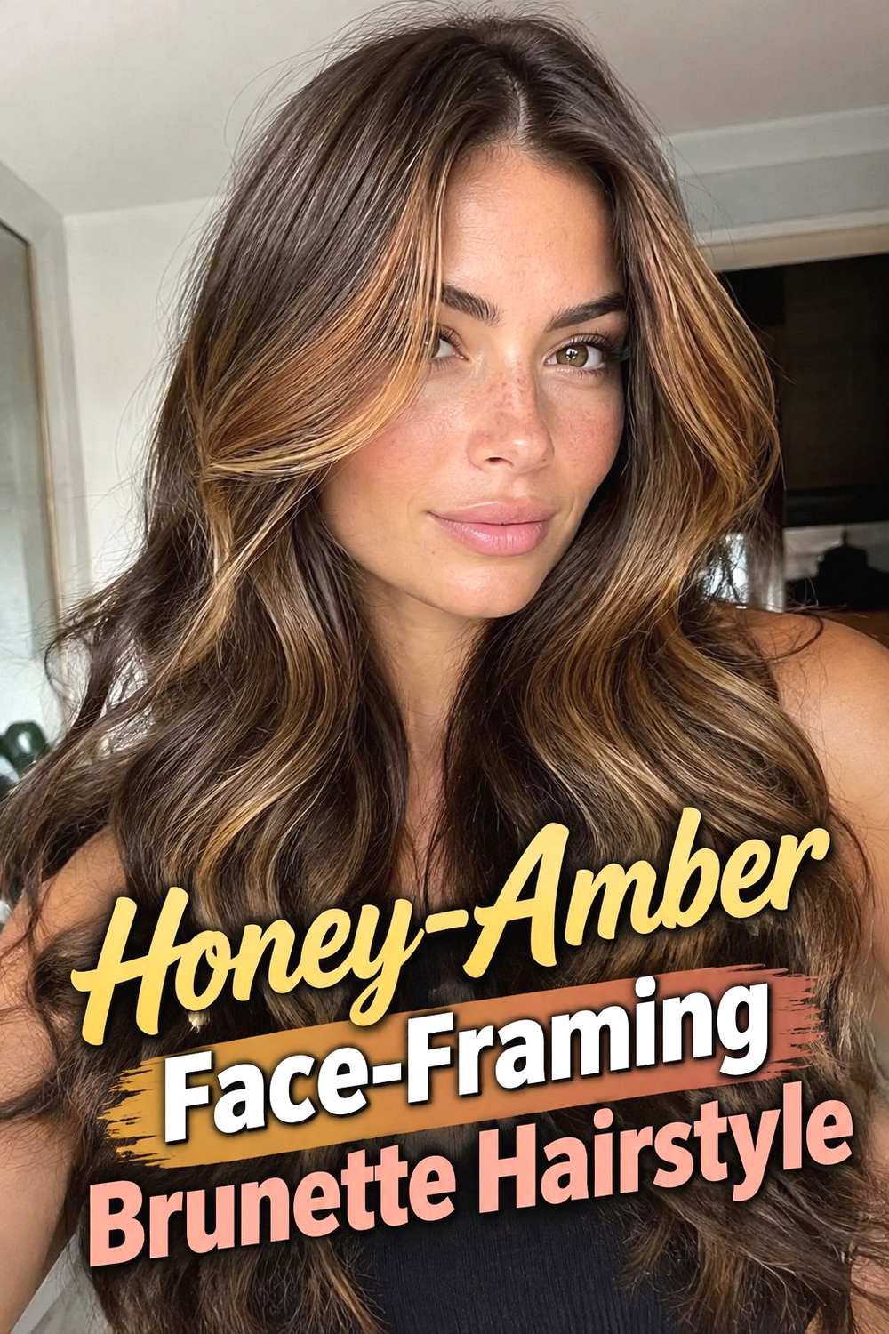 2. Honey Amber Face Framing Brunette Hairstyle Copy