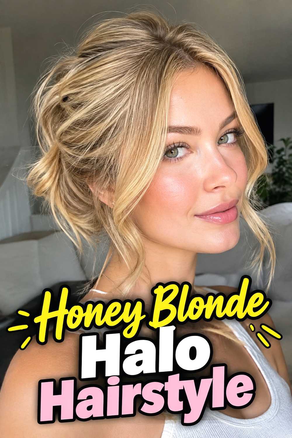 5. Honey Blonde Halo Hairstyle