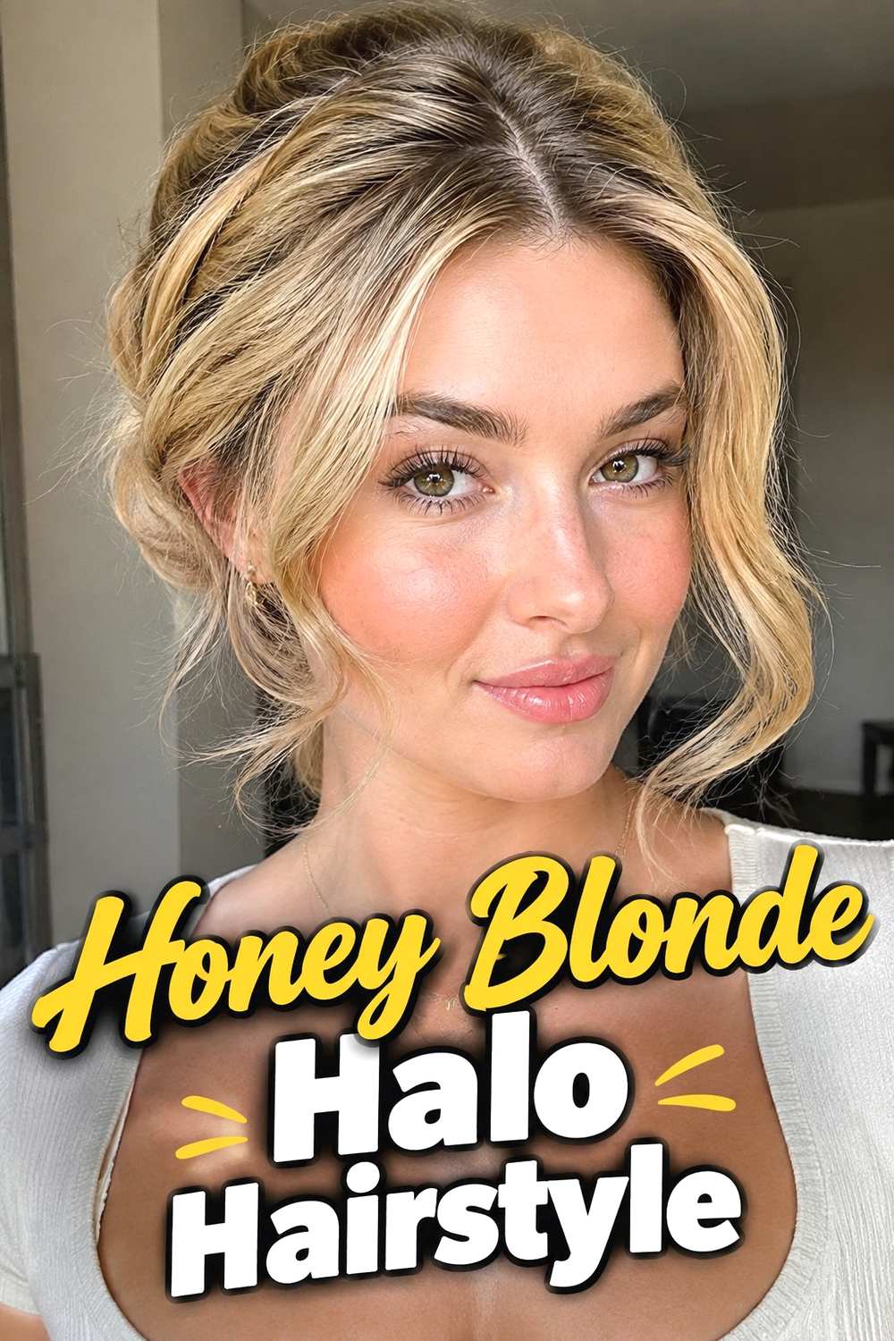5. Honey Blonde Halo Hairstyle