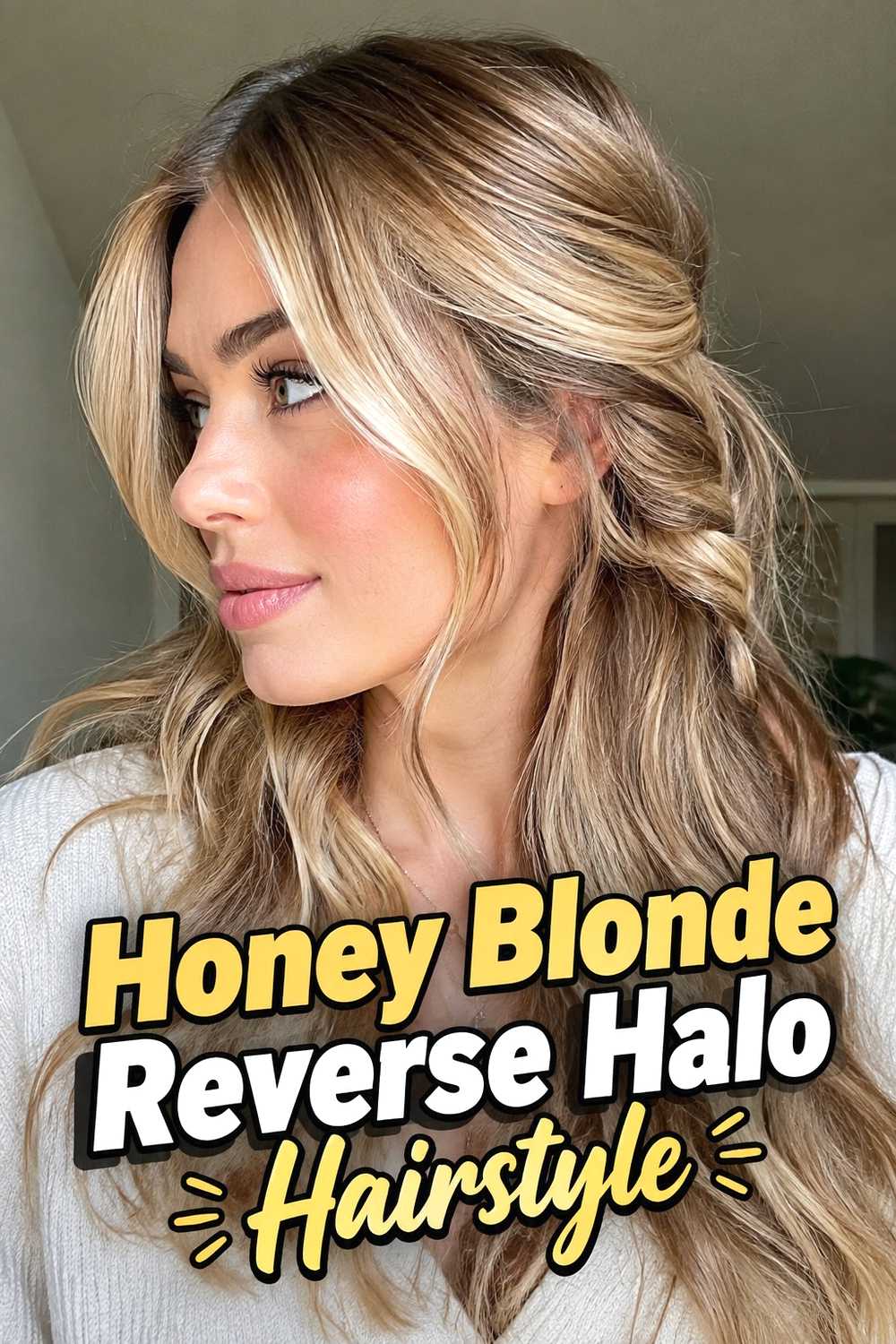 6. Honey Blonde Reverse Halo Hairstyle