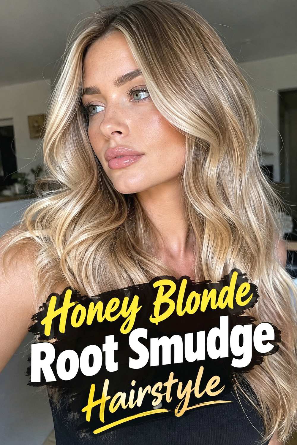 6. Honey Blonde Root Smudge Hairstyle