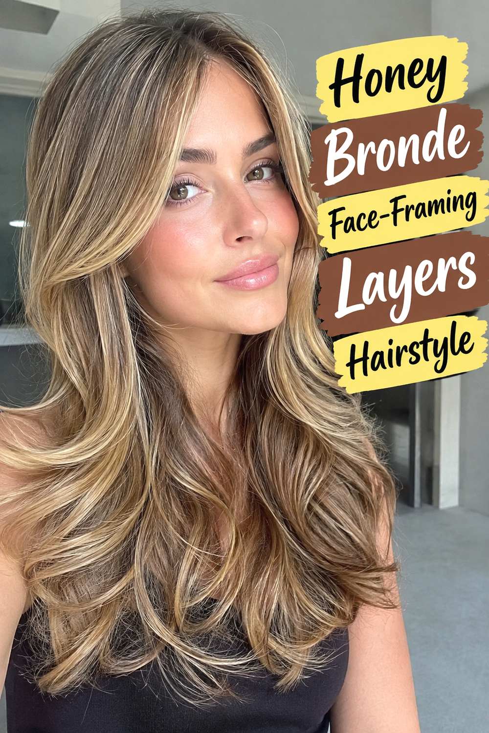 Honey Bronde Face-Framing Layers Hairstyle