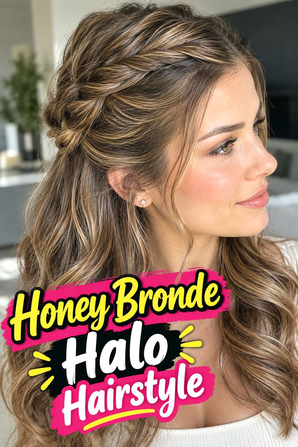 Honey Bronde Halo Hairstyle