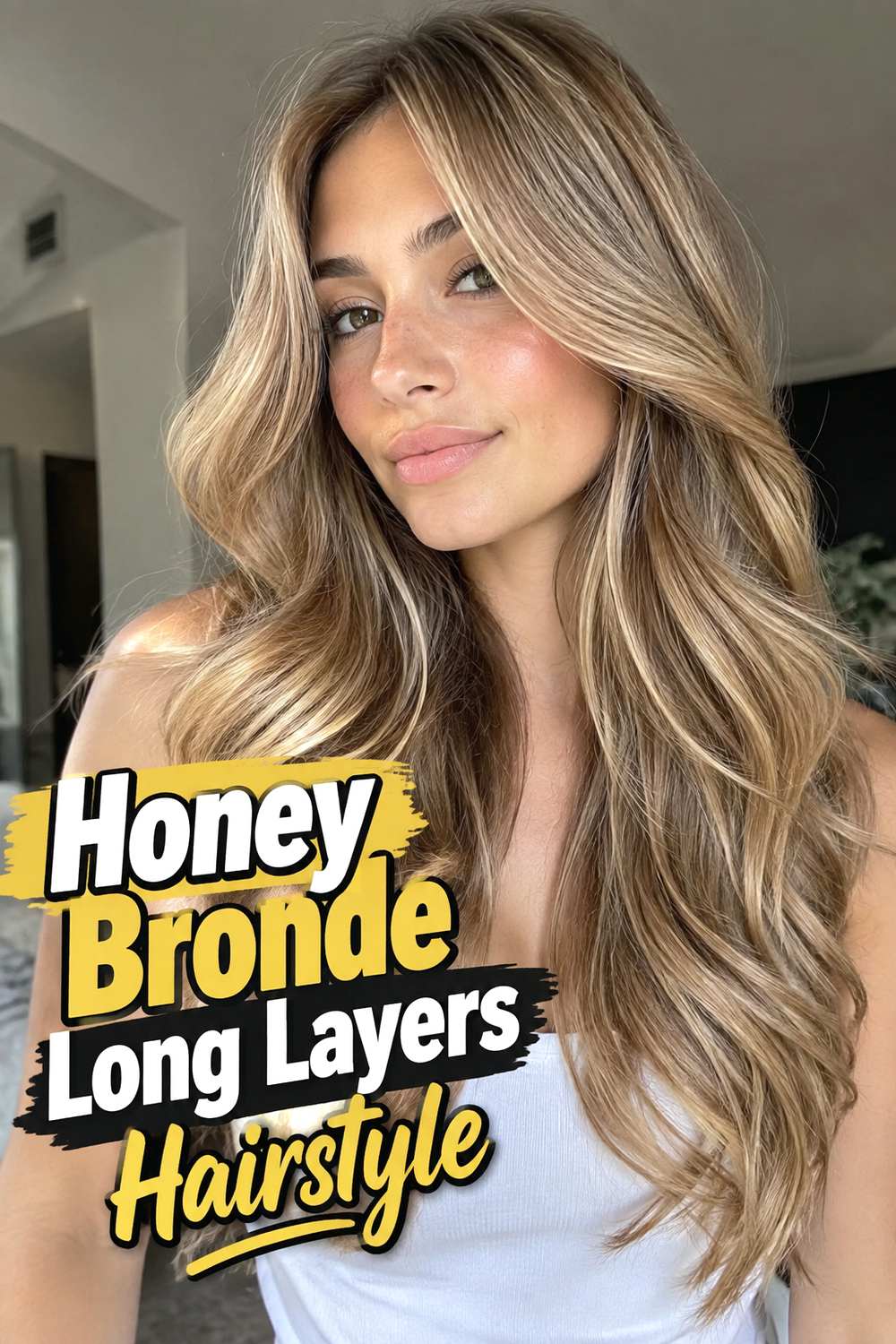Honey Bronde Long Layers Hairstyle