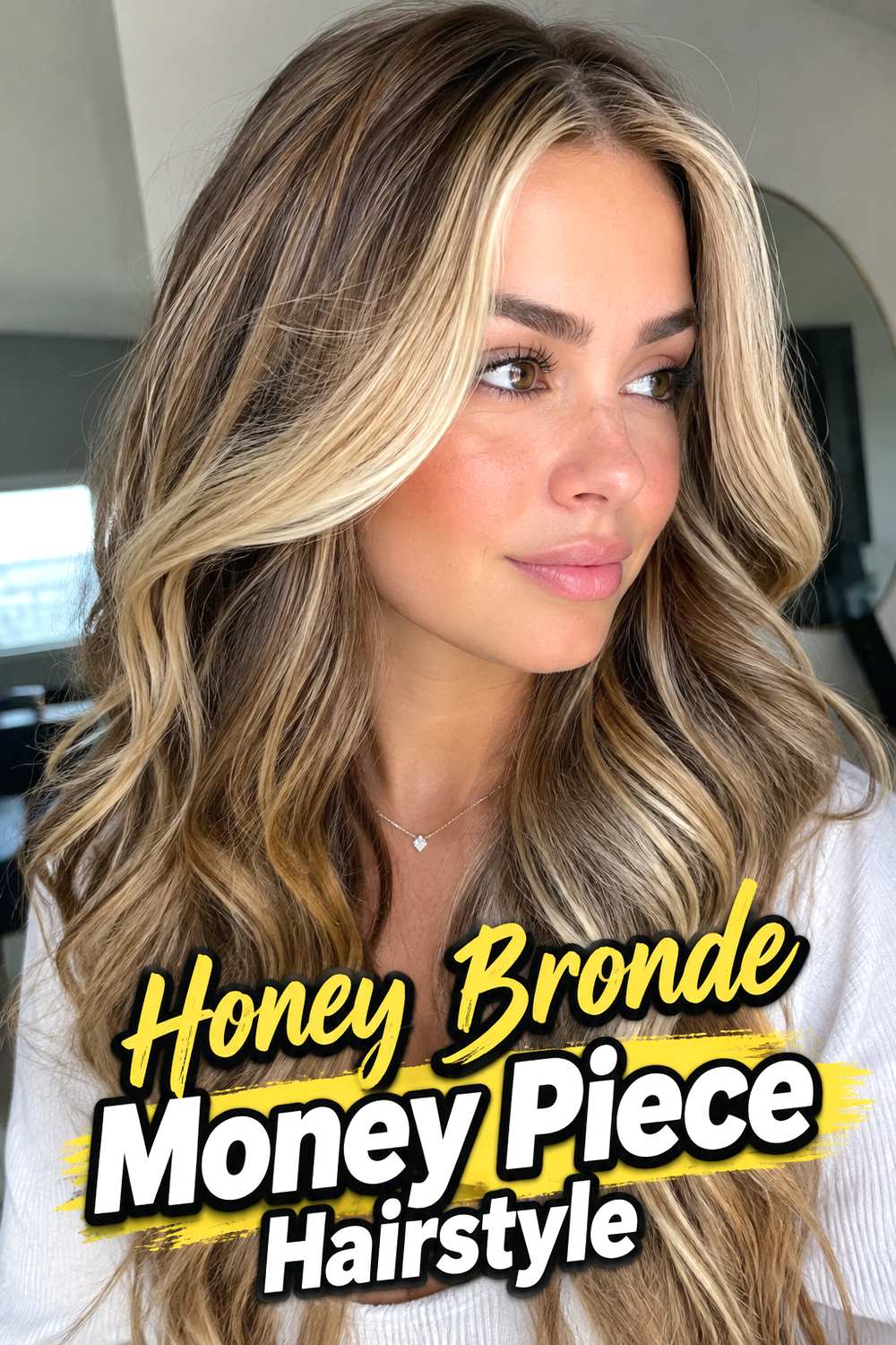 Honey Bronde Money Piece Hairstyle