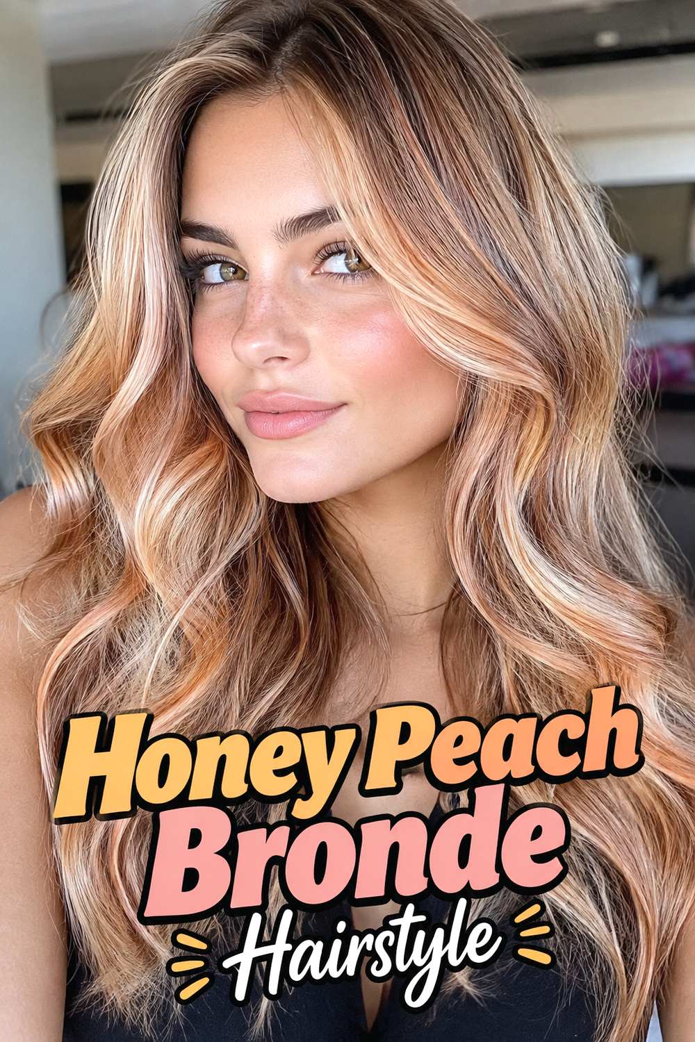Honey Peach Bronde Hairstyle