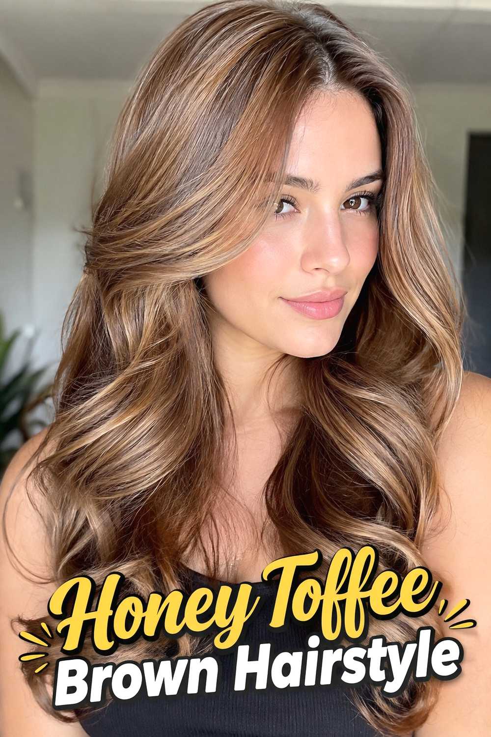 6. Honey Toffee Brown Hairstyle