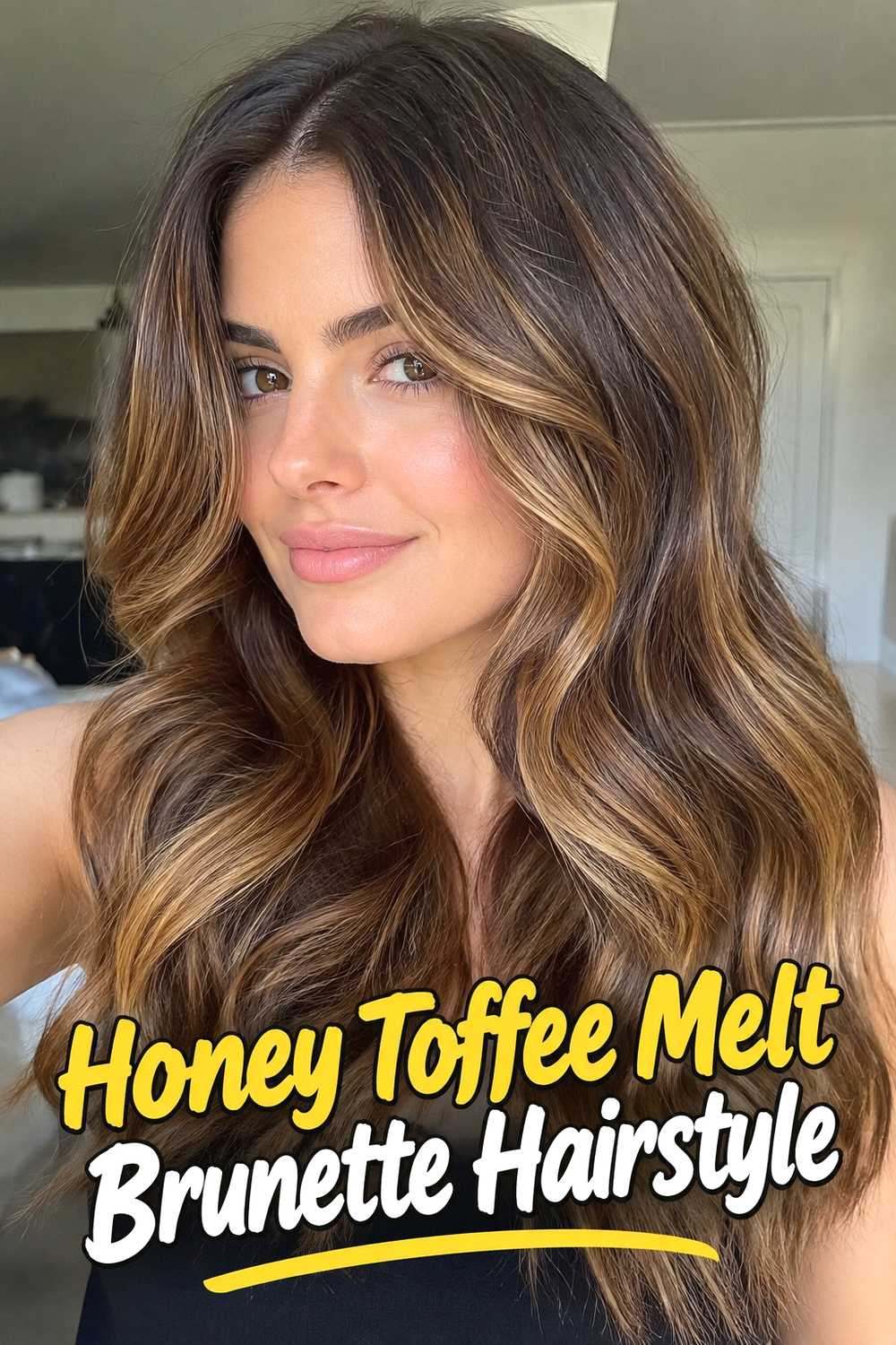 3. Honey Toffee Melt Brunette Hairstyle