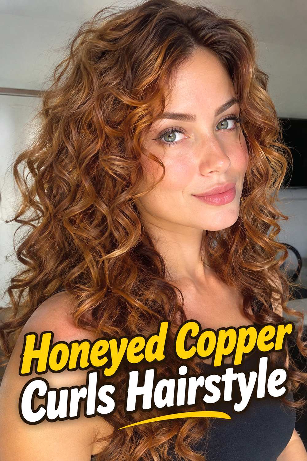Honeyed Copper Curls Hairstyle