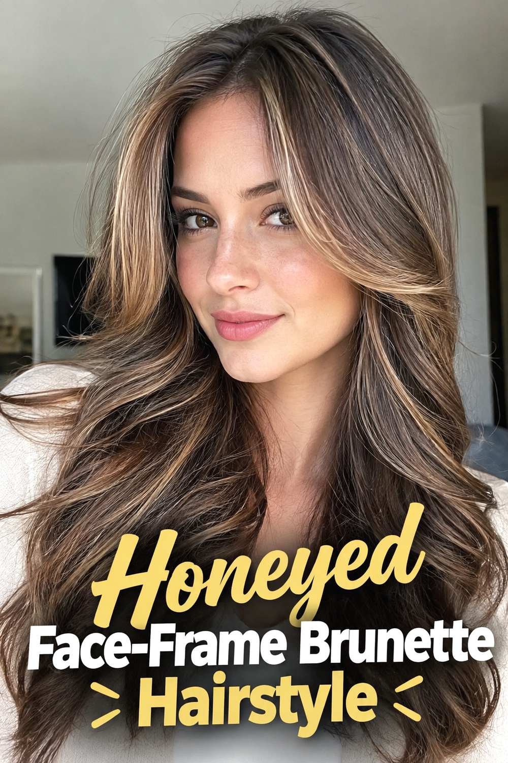 Honeyed Face-Frame Brunette Hairstyle