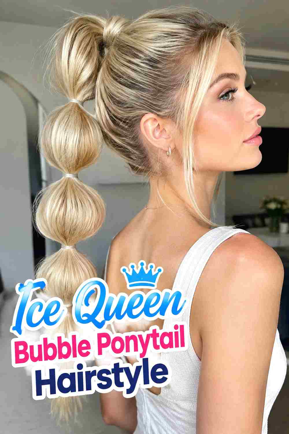 4. Ice Queen Bubble Ponytail Hairstyle