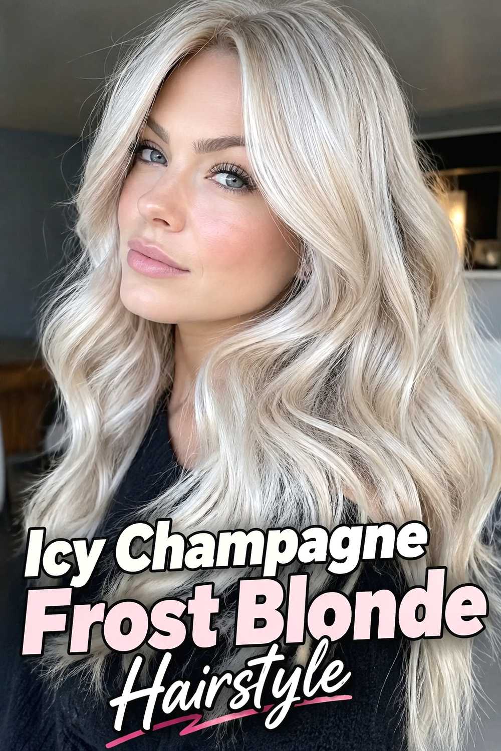 13. Icy Champagne Frost Blonde Hairstyle