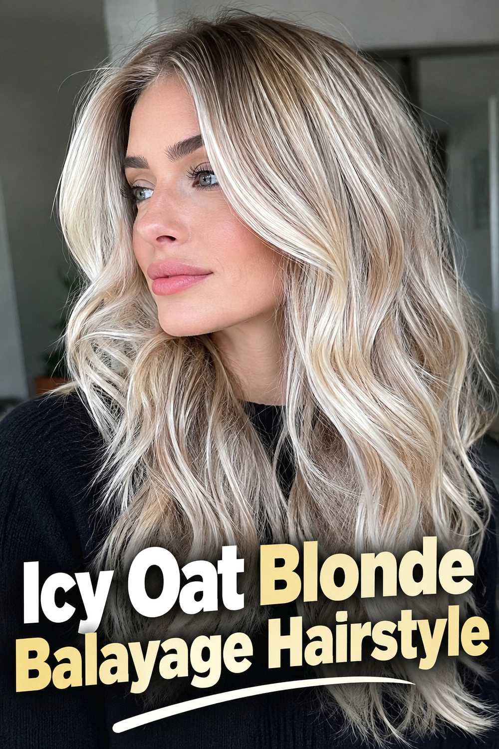 1. Icy Oat Blonde Balayage Hairstyle