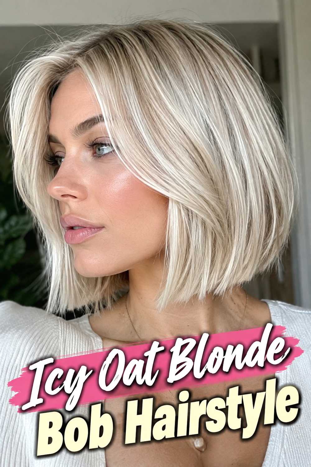 2. Icy Oat Blonde Bob Hairstyle