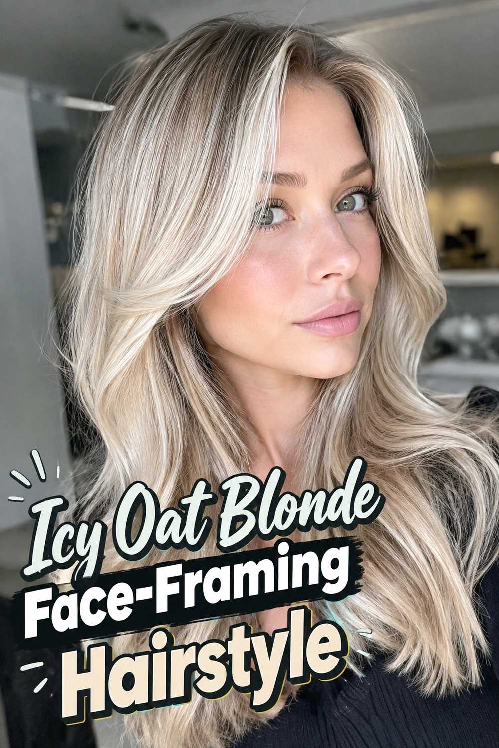 10. Icy Oat Blonde Face Framing Hairstyle