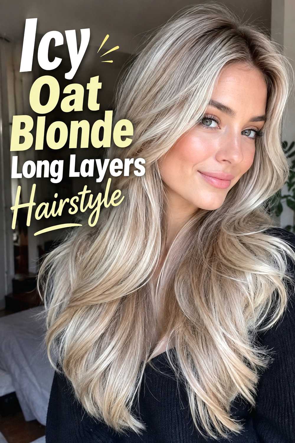 8. Icy Oat Blonde Long Layers Hairstyle