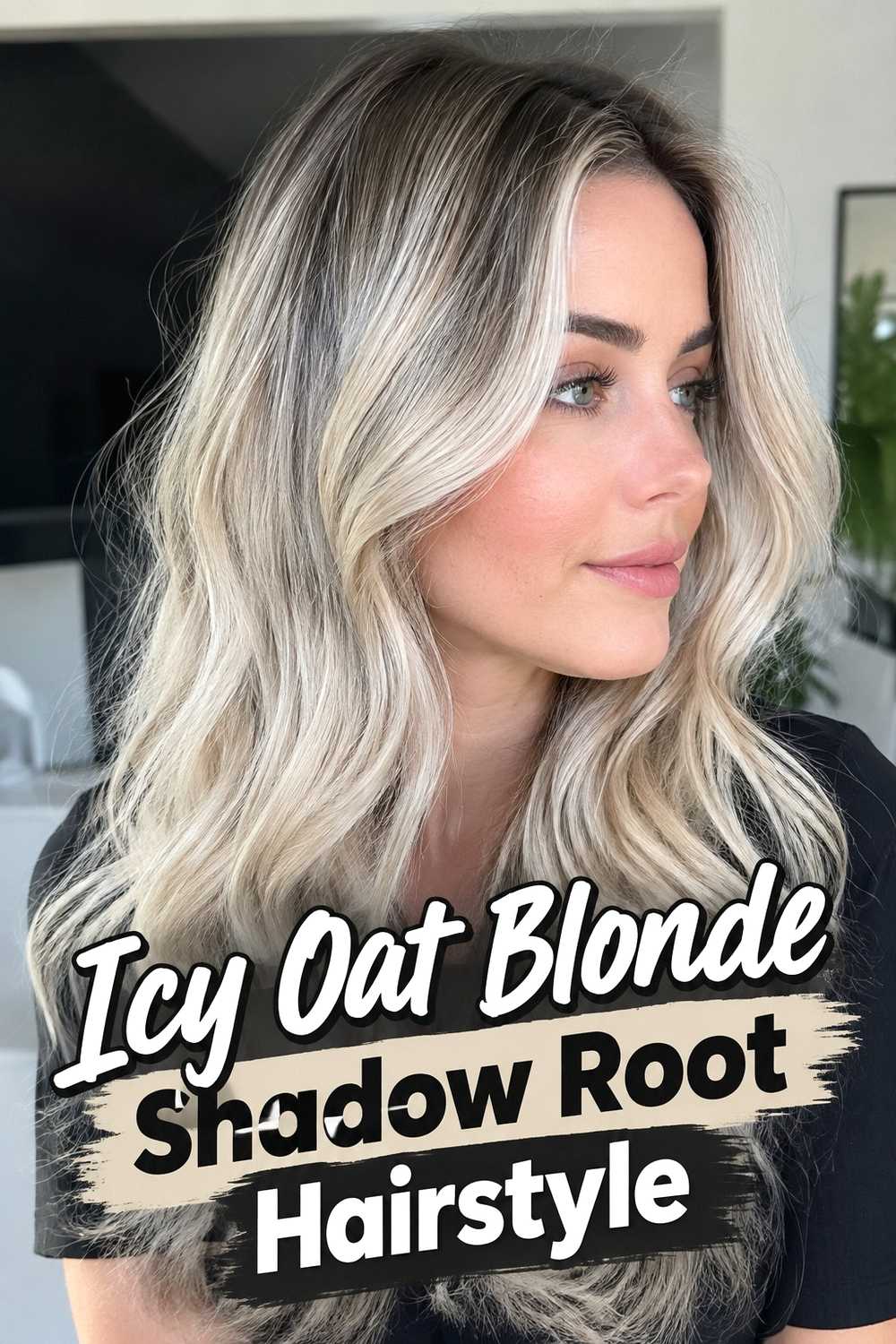 7. Icy Oat Blonde Shadow Root Hairstyle