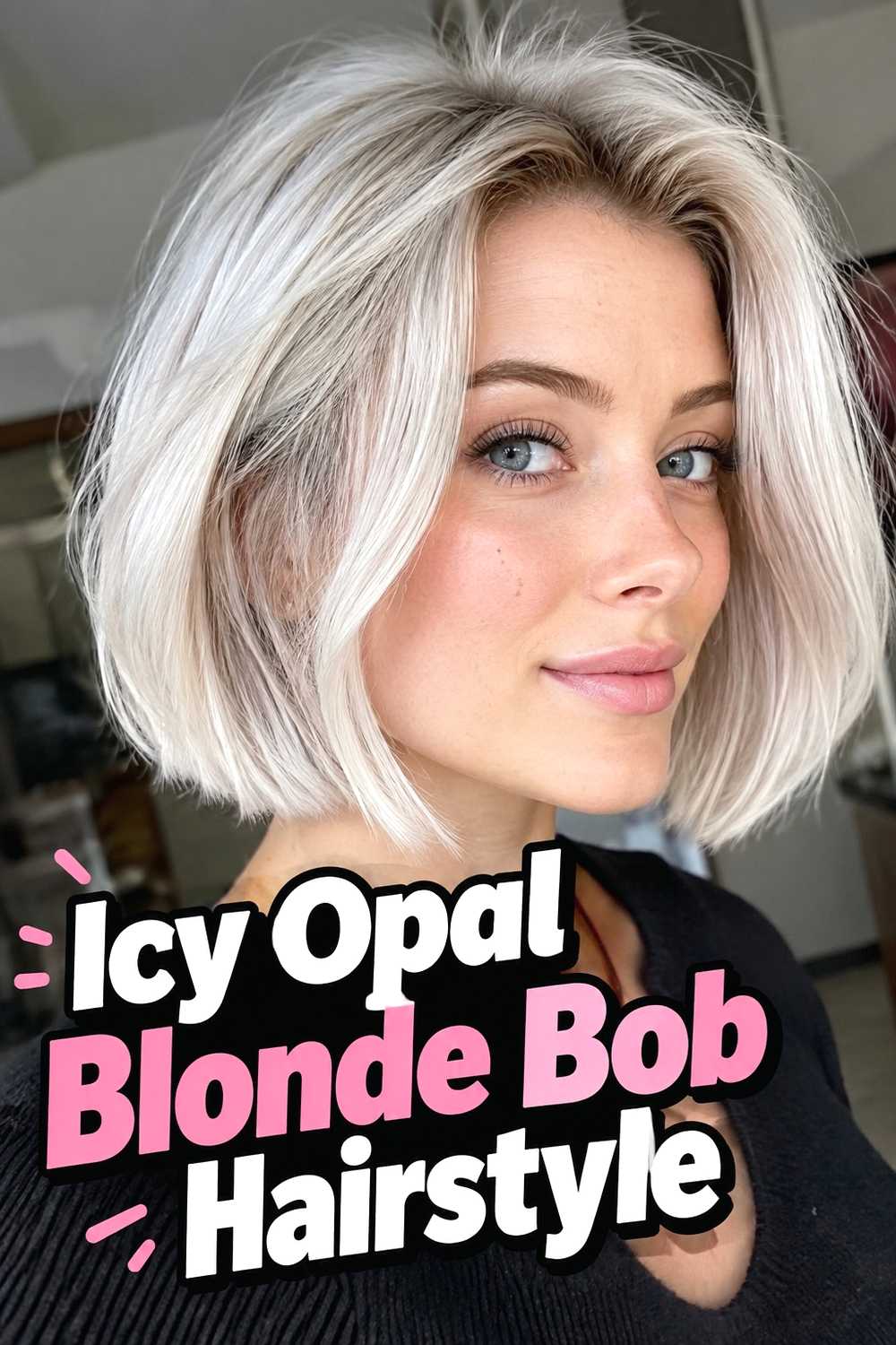 4. Icy Opal Blonde Bob Hairstyle