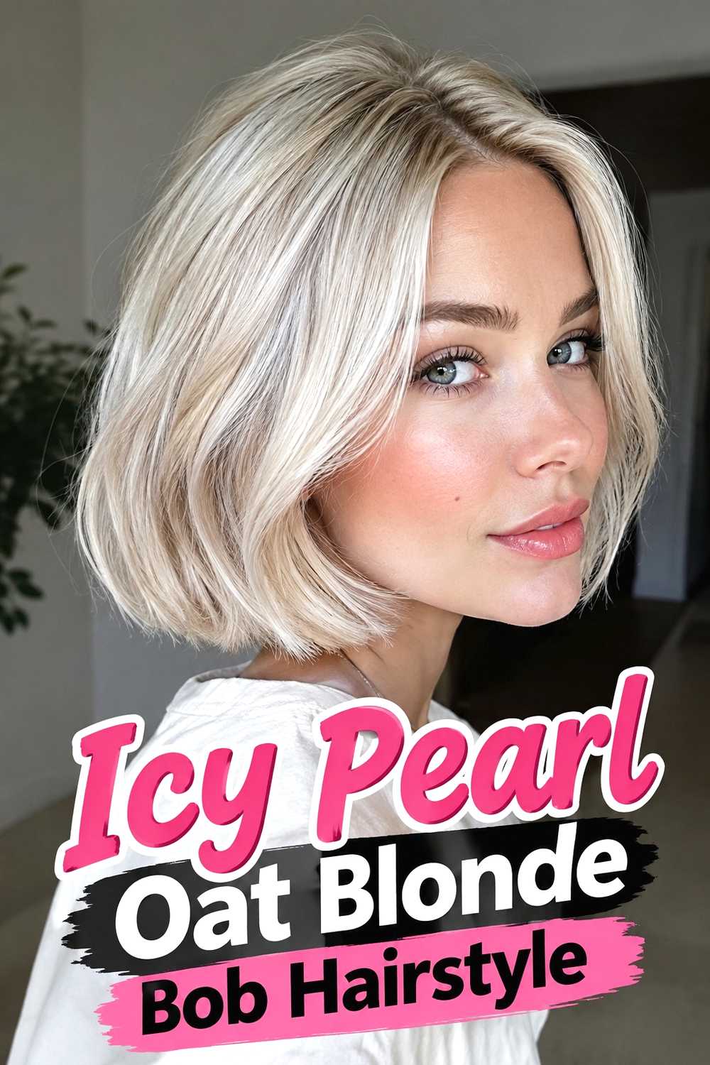 5. Icy Pearl Oat Blonde Bob Hairstyle