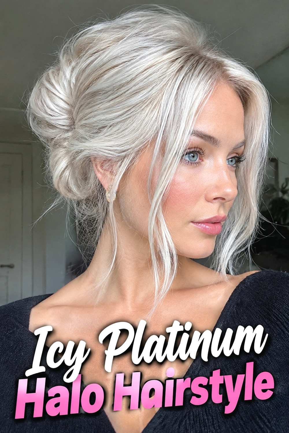 4. Icy Platinum Halo Hairstyle