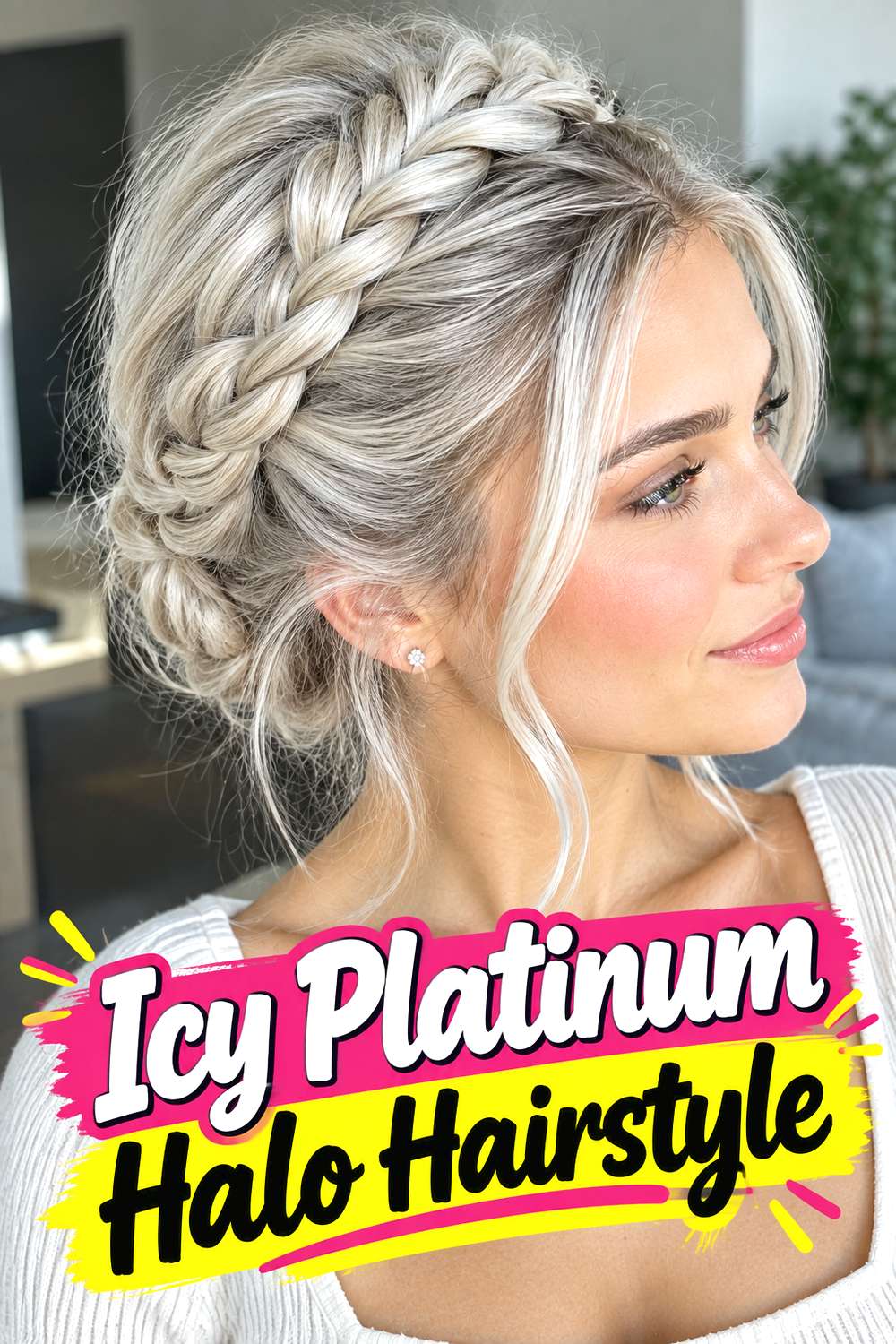 Icy Platinum Halo Hairstyle
