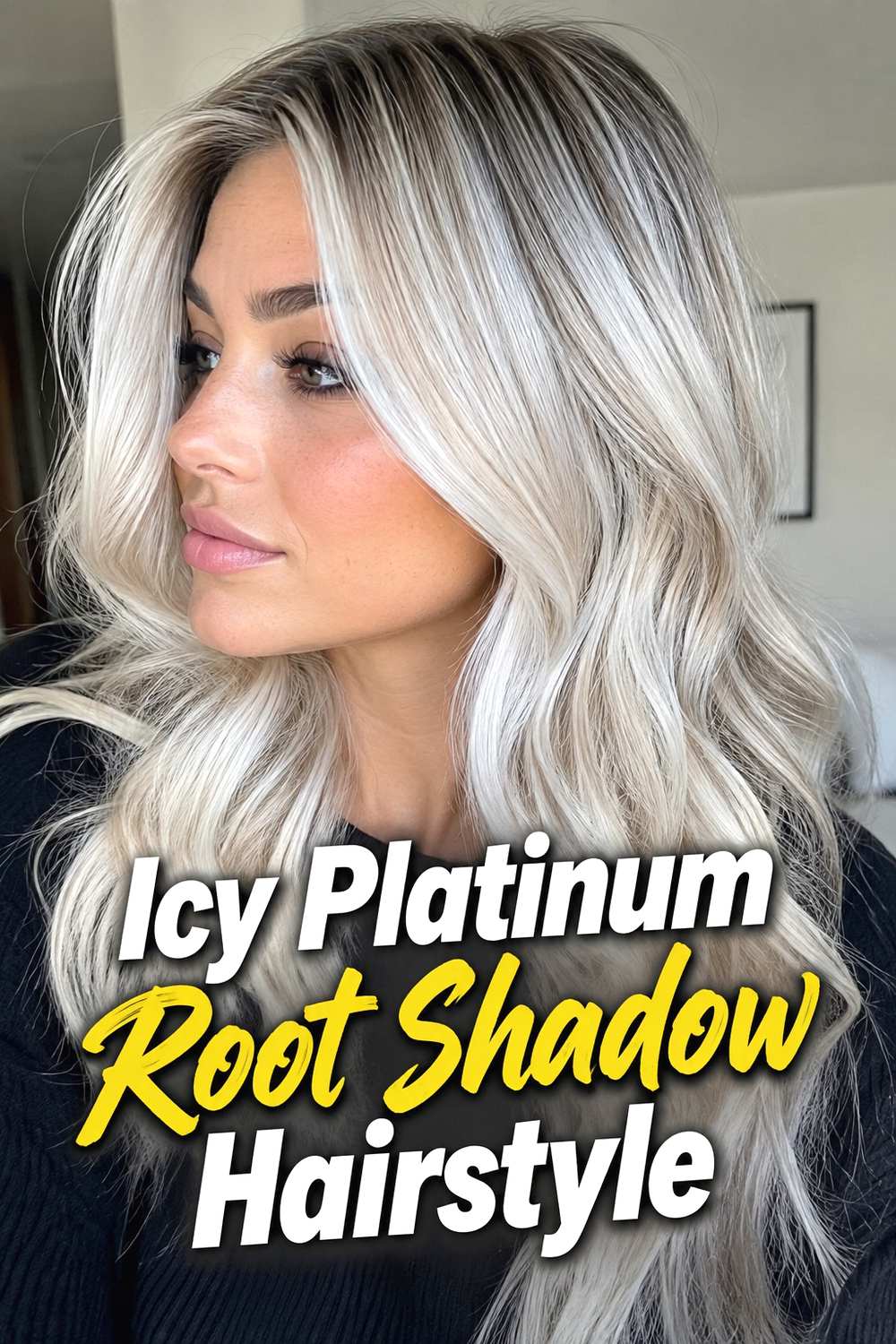 11. Icy Platinum Root Shadow Hairstyle