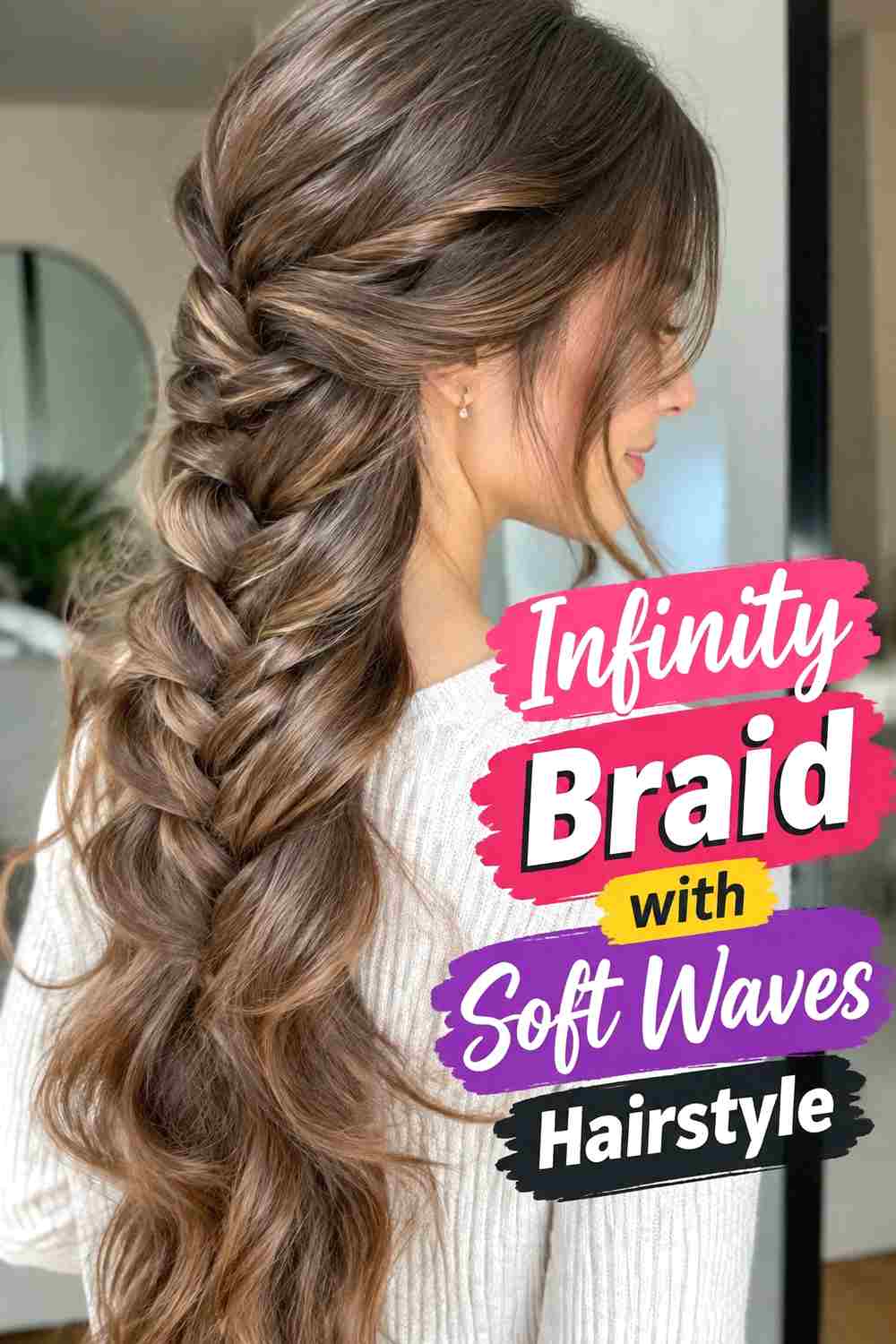 11. Infinity Braid With Soft Waves Hairstyle