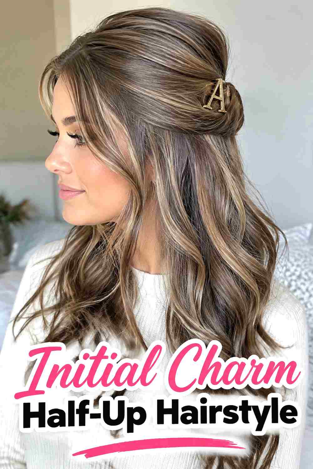 1. Initial Charm Half Up Hairstyle