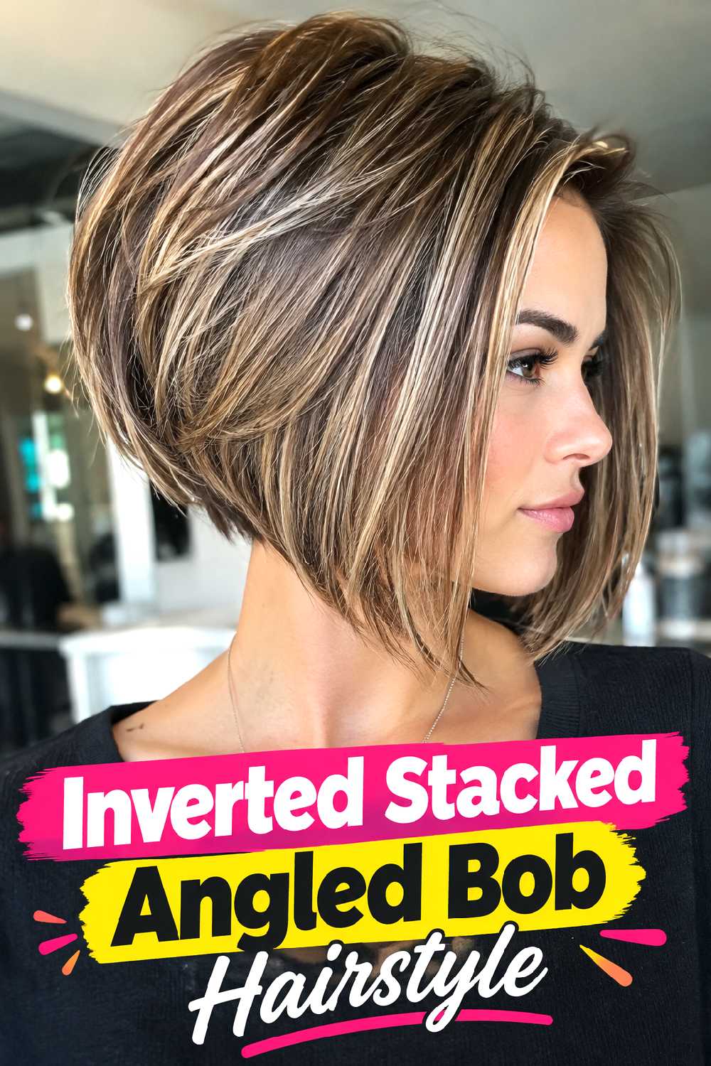 Inverted Stacked Angled Bob Hairstyle