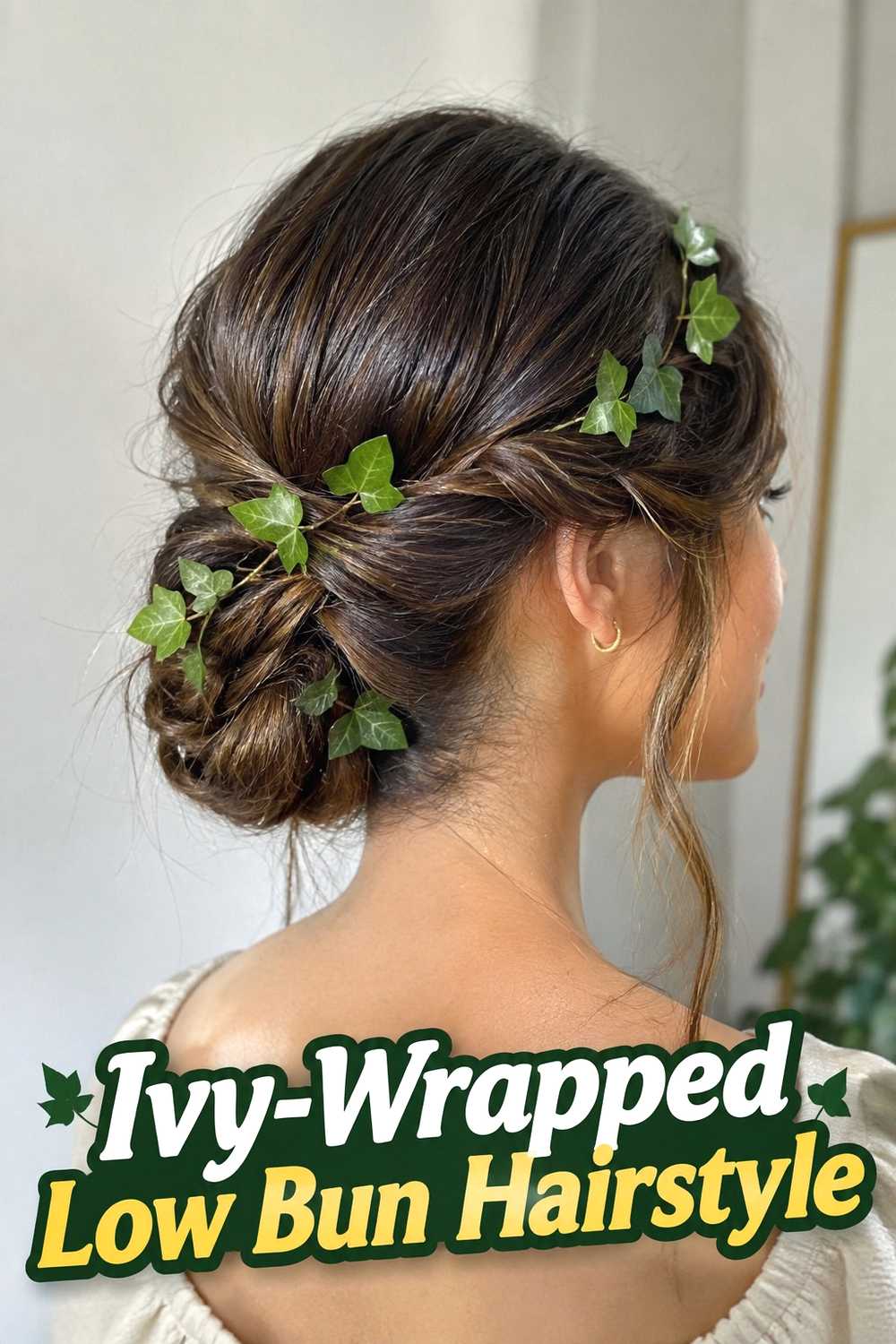 9. Ivy Wrapped Low Bun Hairstyle