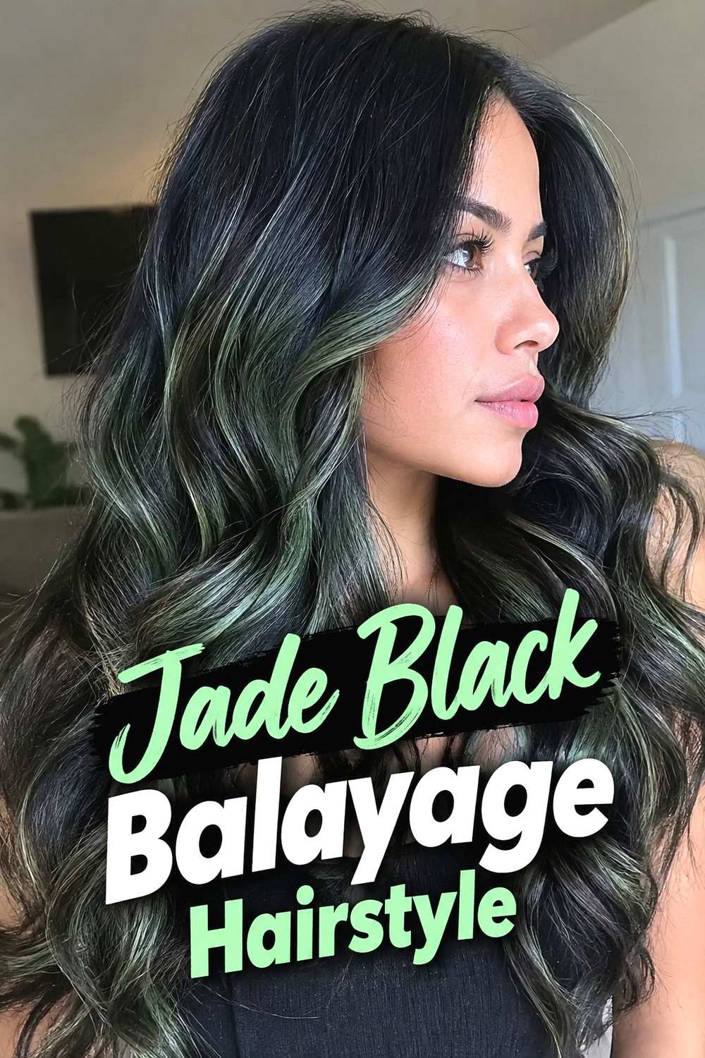 1. Jade Black Balayage Hairstyle