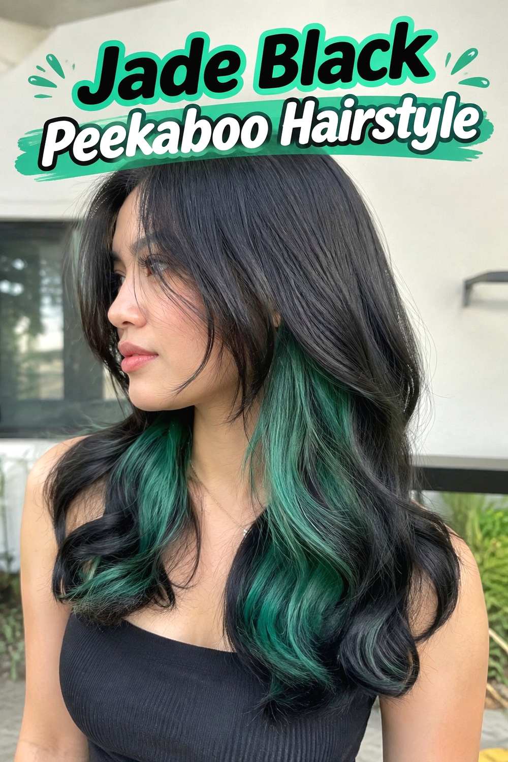 6. Jade Black Peekaboo Hairstyle