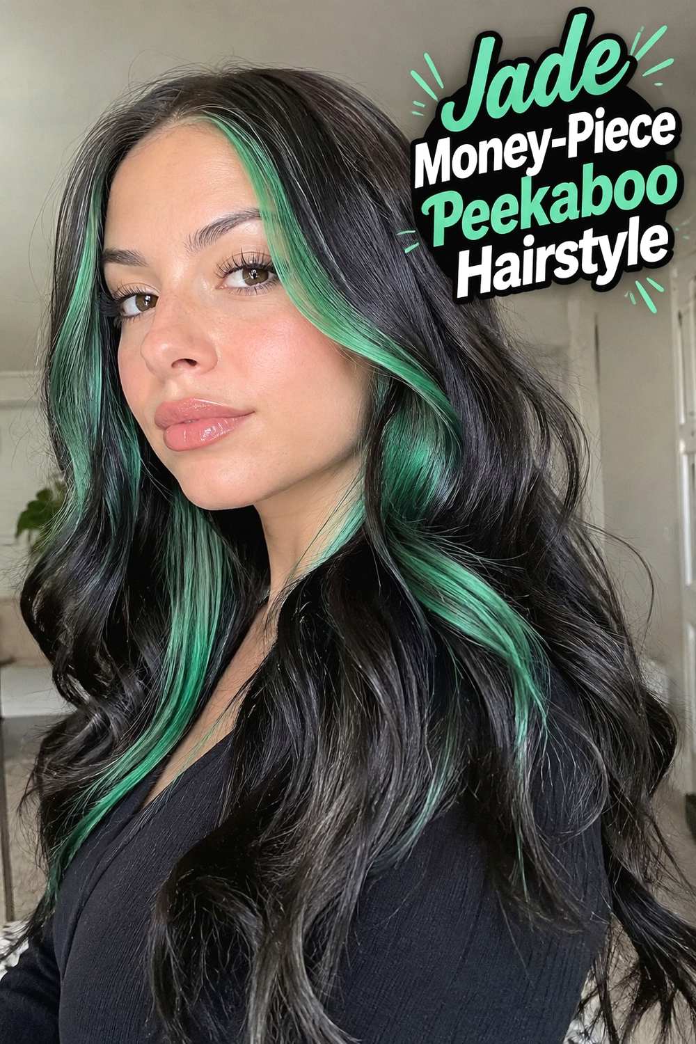 7. Jade Money Piece Peekaboo Hairstyle