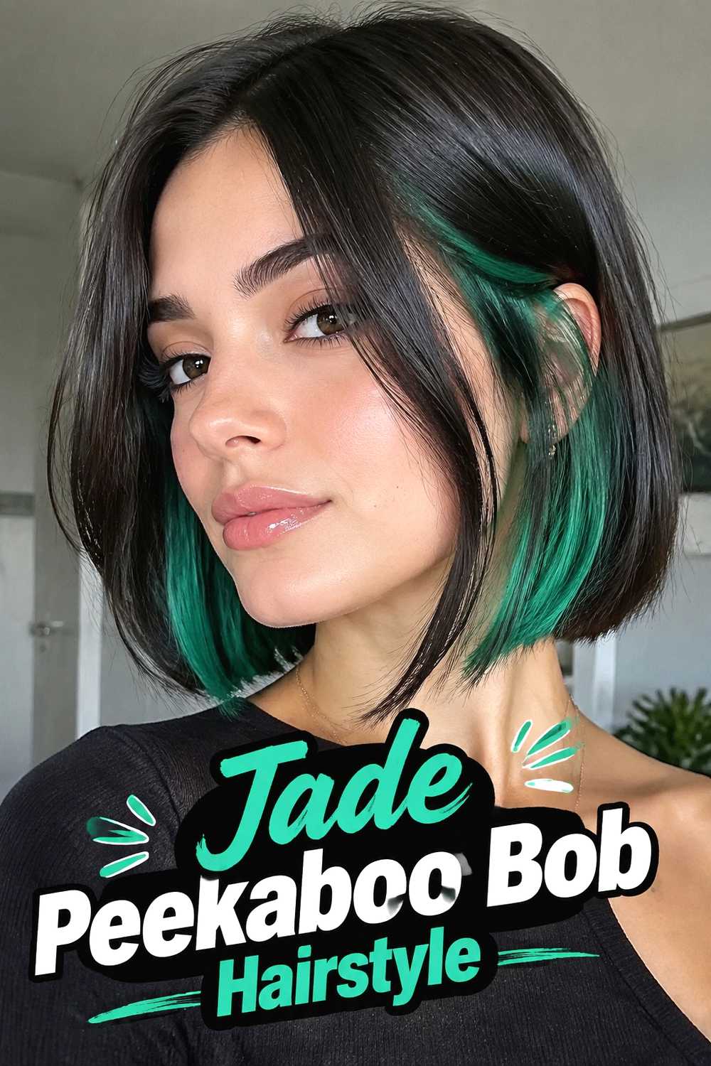 4. Jade Peekaboo Bob Hairstyle