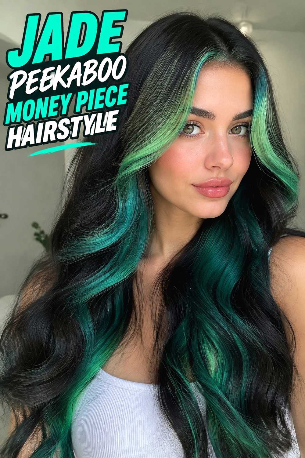 9. Jade Peekaboo Money Piece Hairstyle