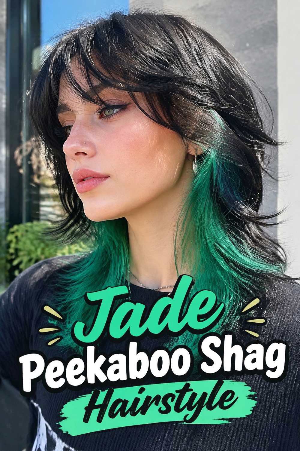 10. Jade Peekaboo Shag Hairstyle