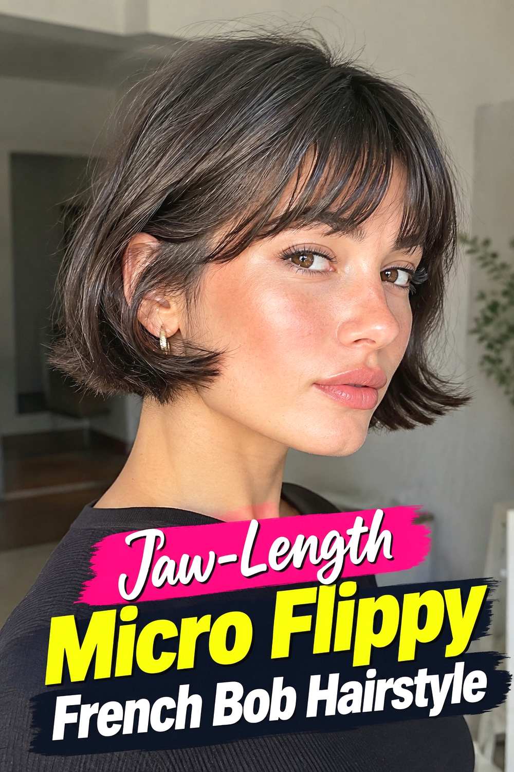 12. Jaw Length Micro Flippy French Bob Hairstyle