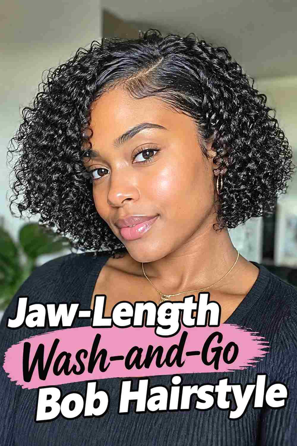 10. Jaw Length Wash And Go Bob Hairstyle