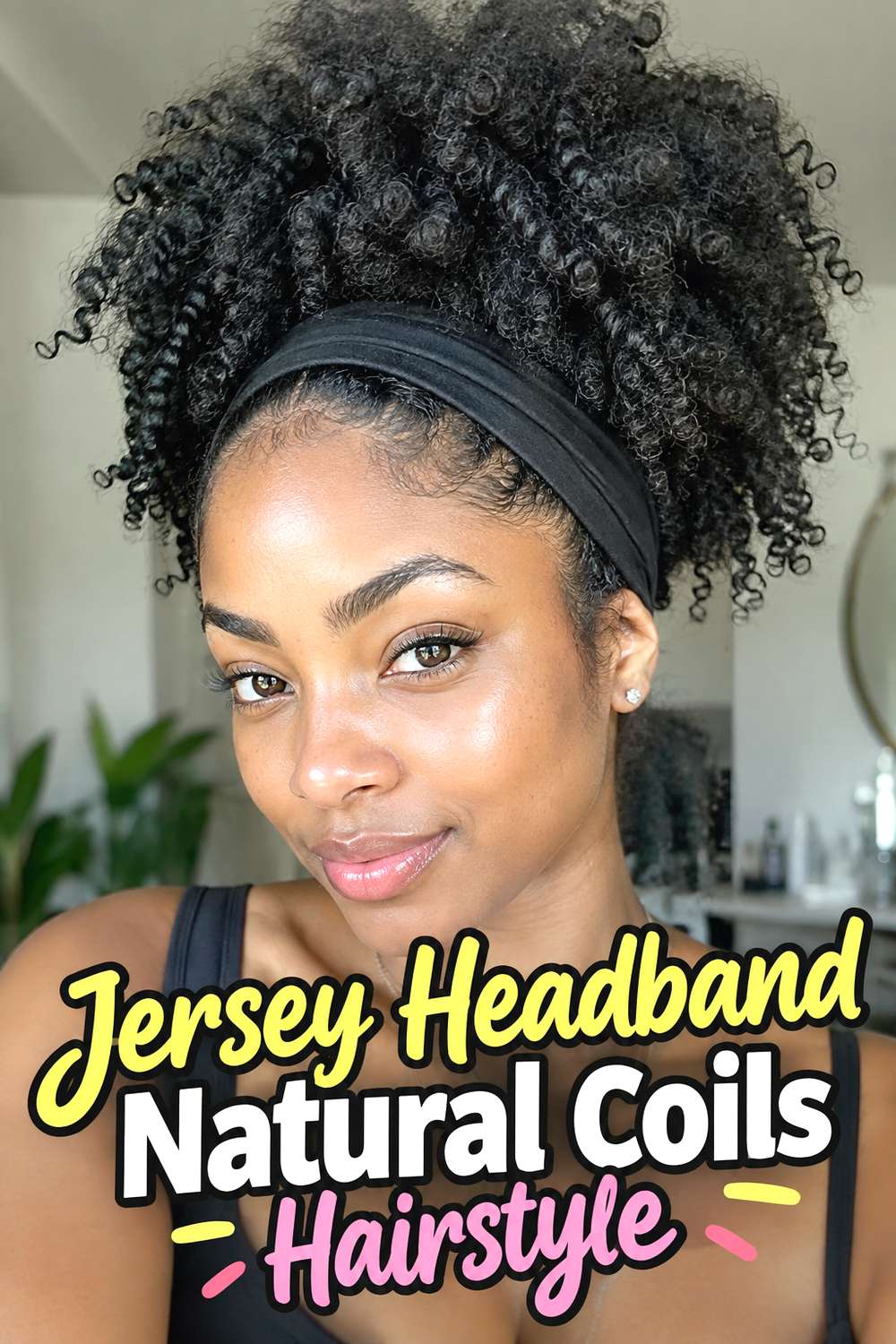 Jersey Headband Natural Coils Hairstyle