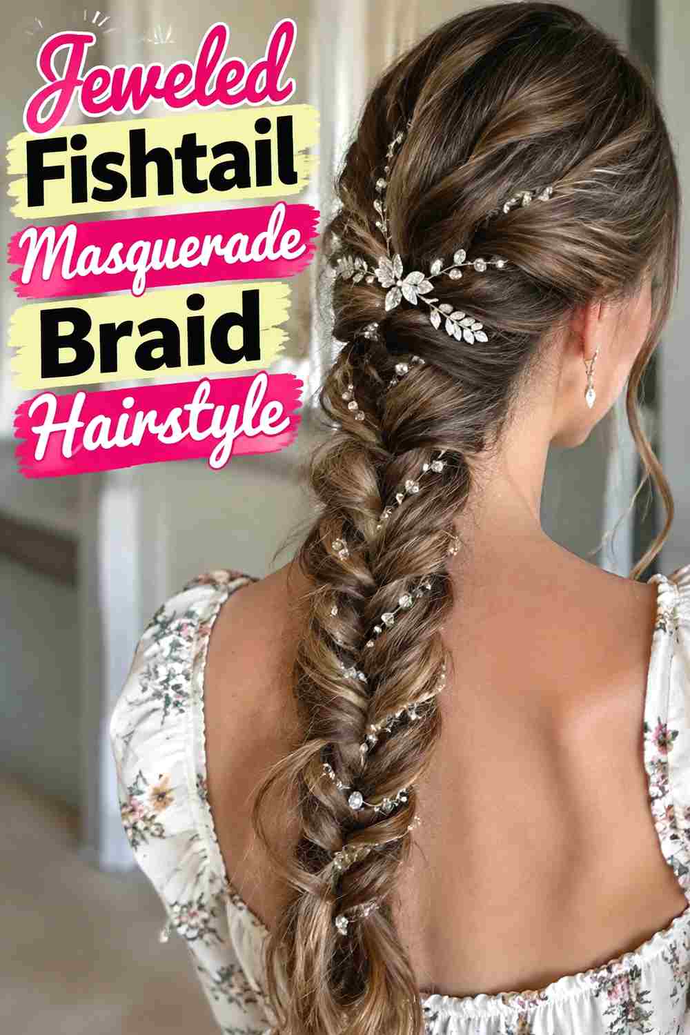 11. Jeweled Fishtail Masquerade Braid Hairstyle