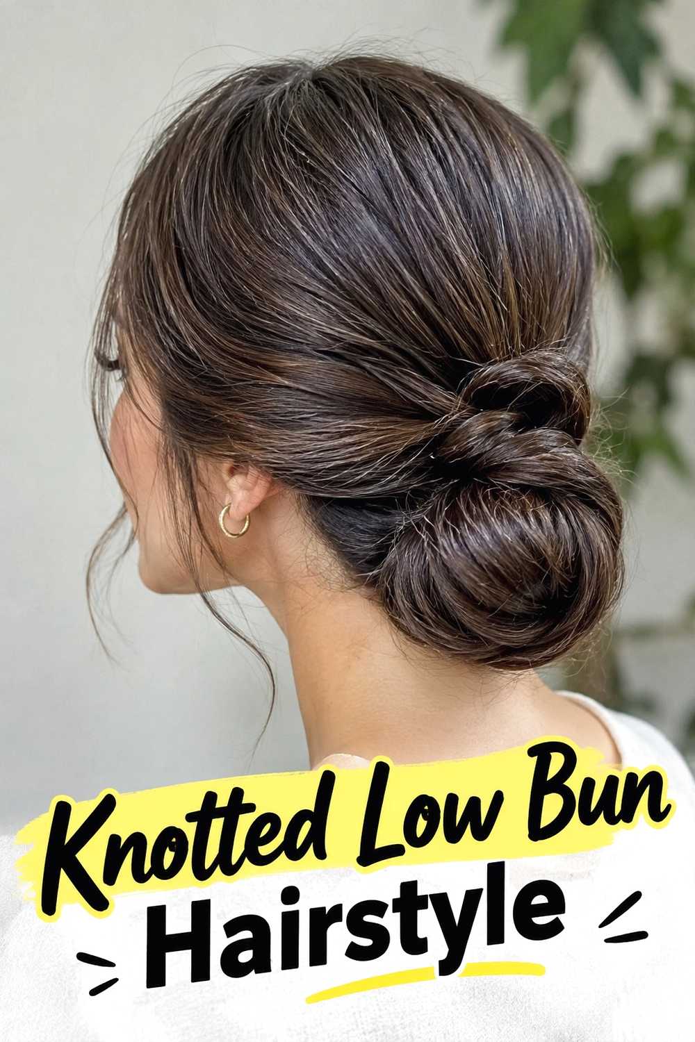 13. Knotted Low Bun Hairstyle