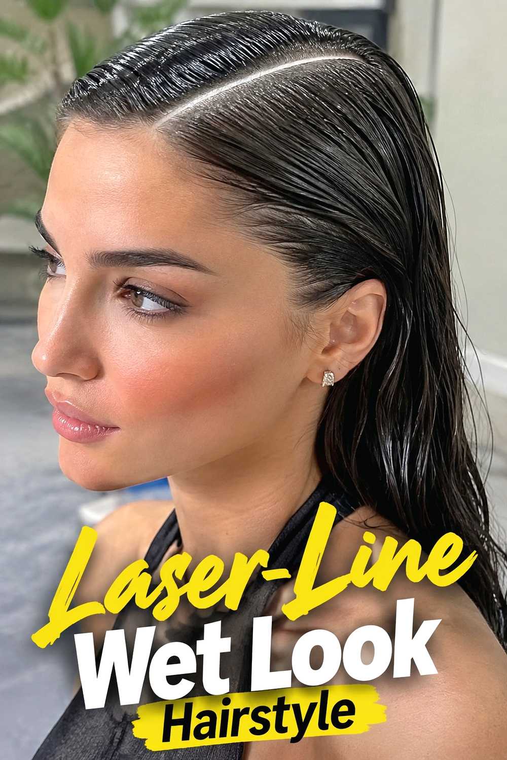 14. Laser Line Wet Look Hairstyle
