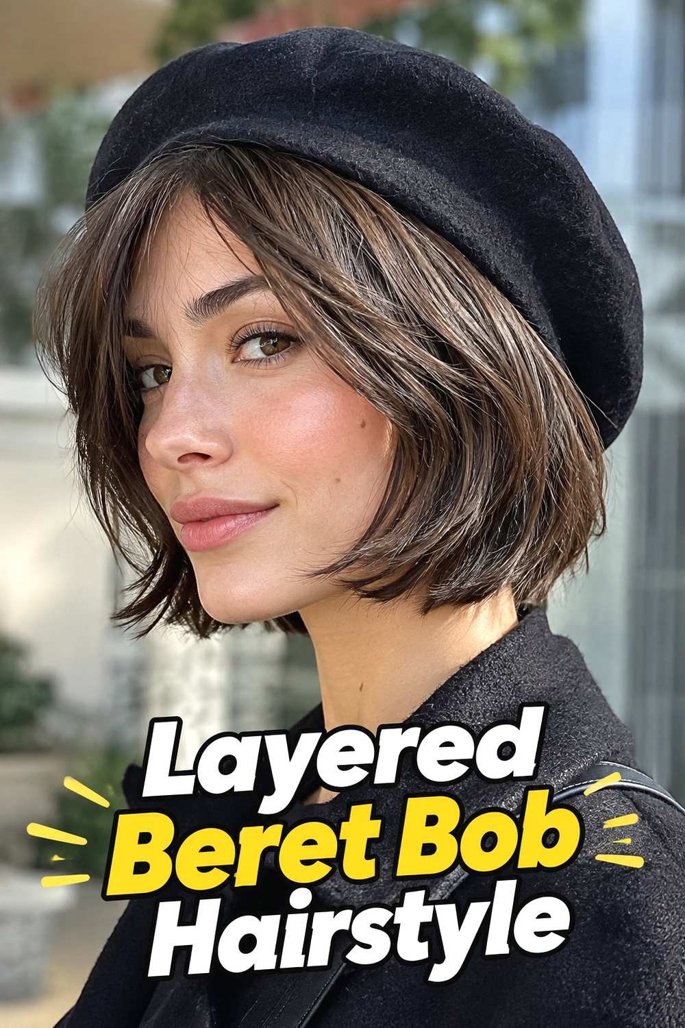 11. Layered Beret Bob Hairstyle