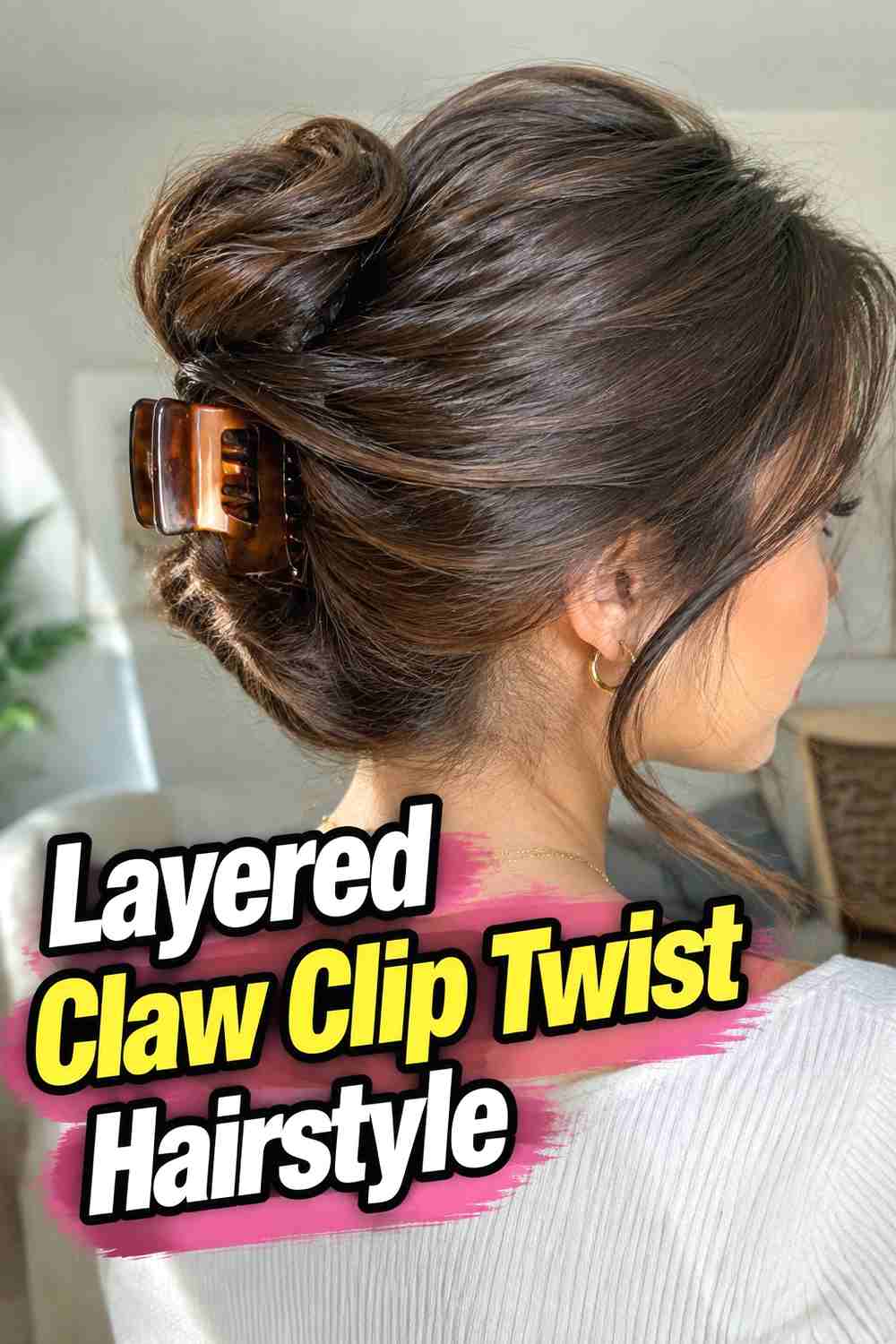 13. Layered Claw Clip Twist Hairstyle